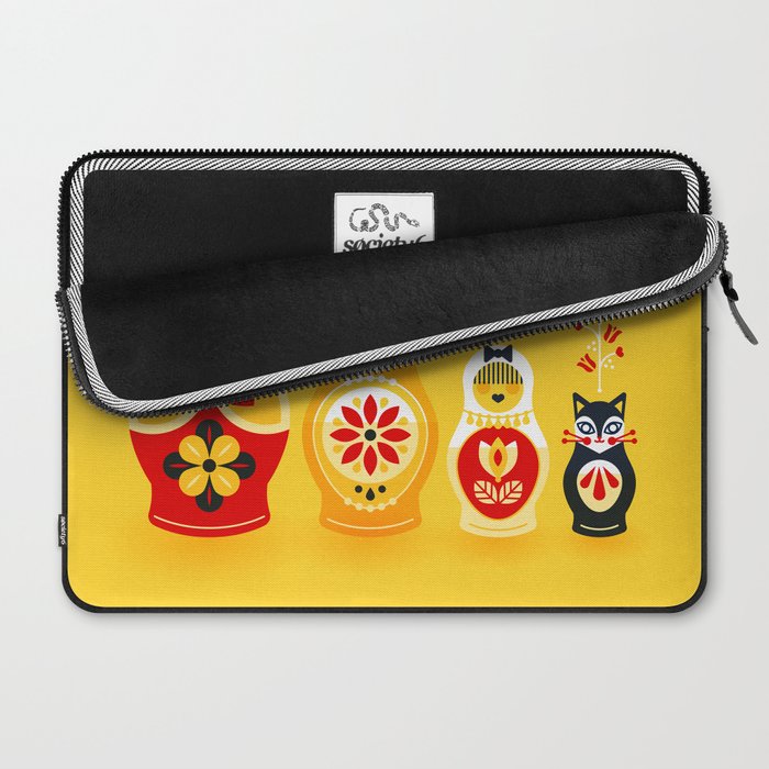Russian Nesting Dolls - Yellow & Red Laptop Sleeve Gallery Image 2