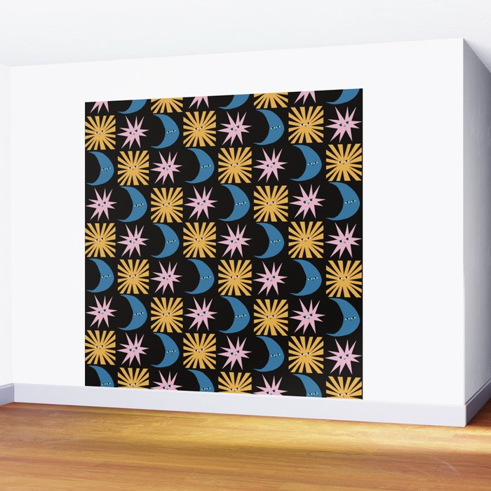 To The Moon and Back Pattern Wall Mural Gallery Image 2