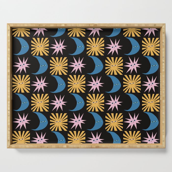 To The Moon and Back Pattern Serving Tray Gallery Image 1