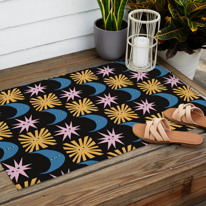 To The Moon and Back Pattern Outdoor Rug Gallery Image 2