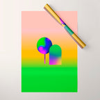Tuscan  Landscape - Ombre Colors Minimalist Modern Abstract Iluustration  Wrapping Paper Gallery Image 1