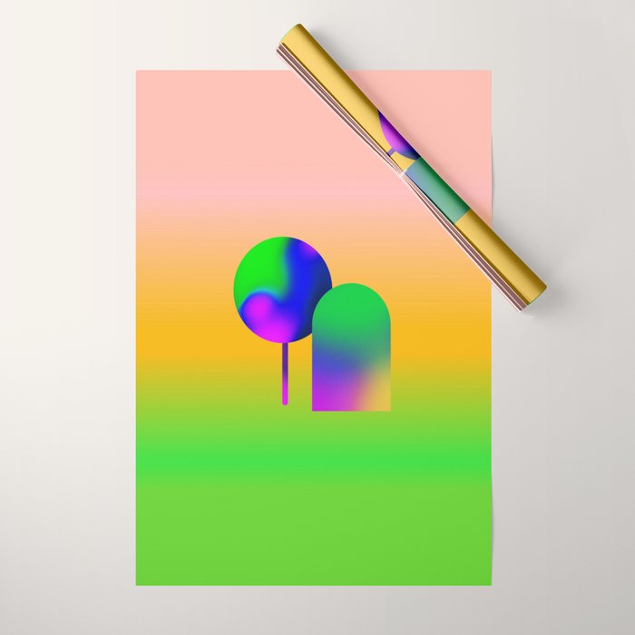 Tuscan  Landscape - Ombre Colors Minimalist Modern Abstract Iluustration  Wrapping Paper Gallery Image 1