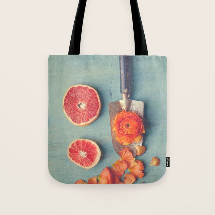Grapefruit and Flowers Tote Bag Gallery Image 1