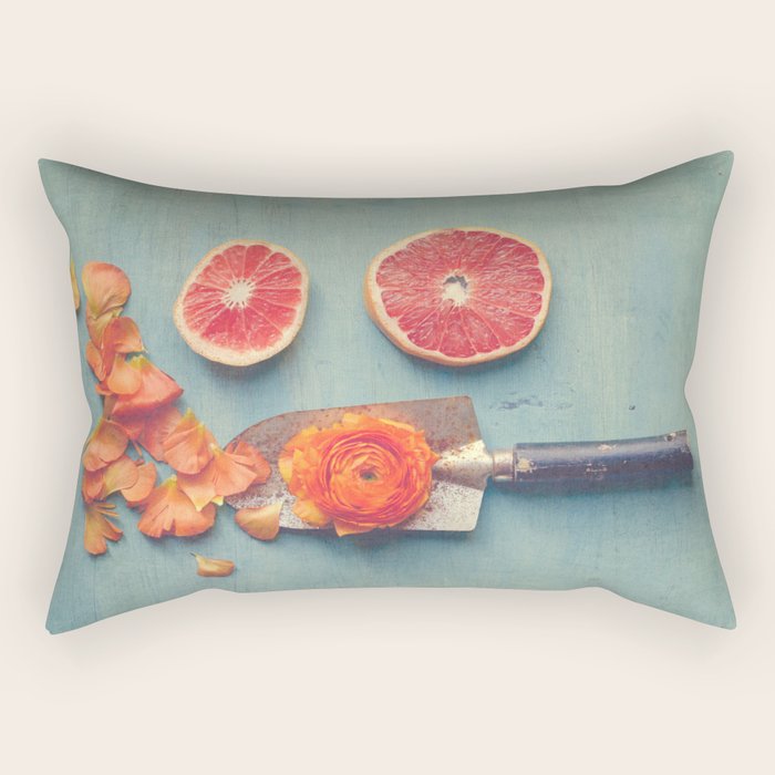Grapefruit and Flowers Rectangular Pillow Gallery Image 2