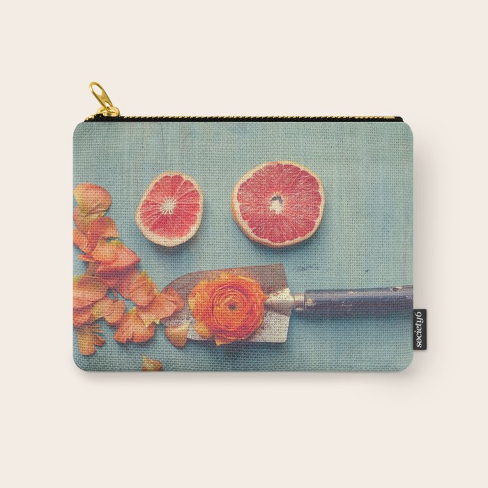 Grapefruit and Flowers Carry All Pouch Gallery Image 1
