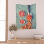 Grapefruit and Flowers Wall Tapestry Gallery Image 2