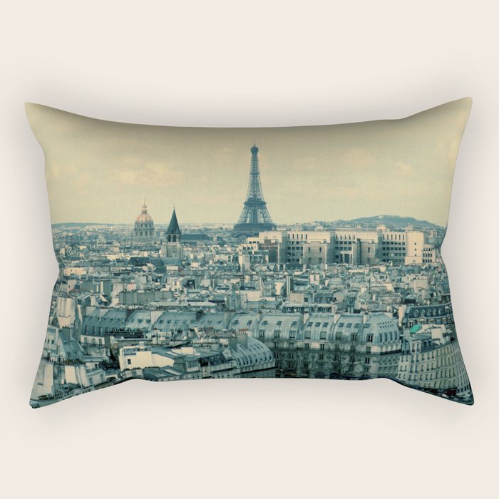 Paris In Blue Rectangular Pillow Gallery Image 2