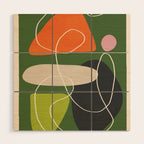 Minimal Colorful Abstract Shapes 2 Wood Wall Art Gallery Image 1