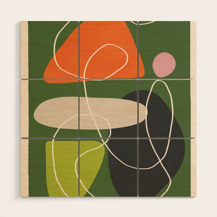 Minimal Colorful Abstract Shapes 2 Wood Wall Art Gallery Image 1