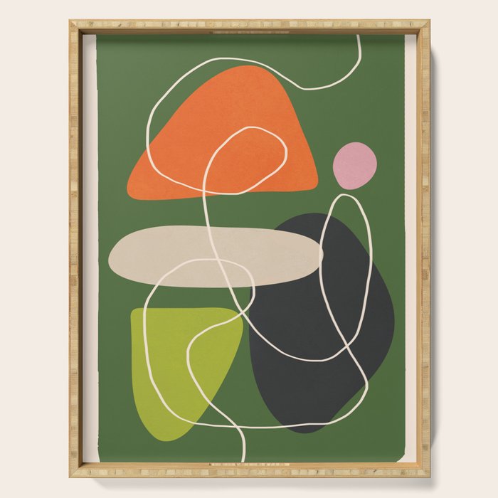 Minimal Colorful Abstract Shapes 2 Serving Tray Gallery Image 1