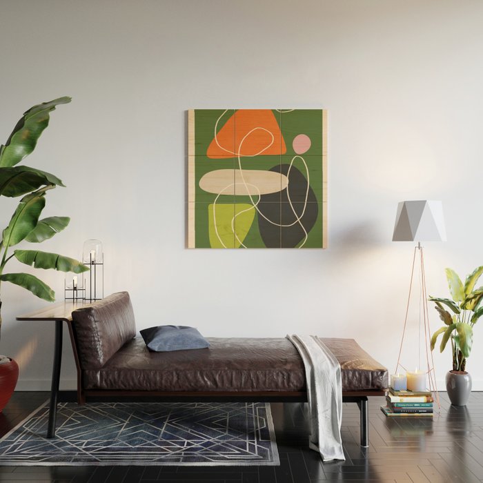 Minimal Colorful Abstract Shapes 2 Wood Wall Art Gallery Image 2