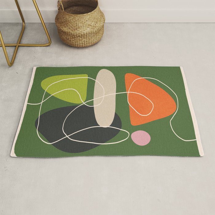 Minimal Colorful Abstract Shapes 2 Rug Gallery Image 1