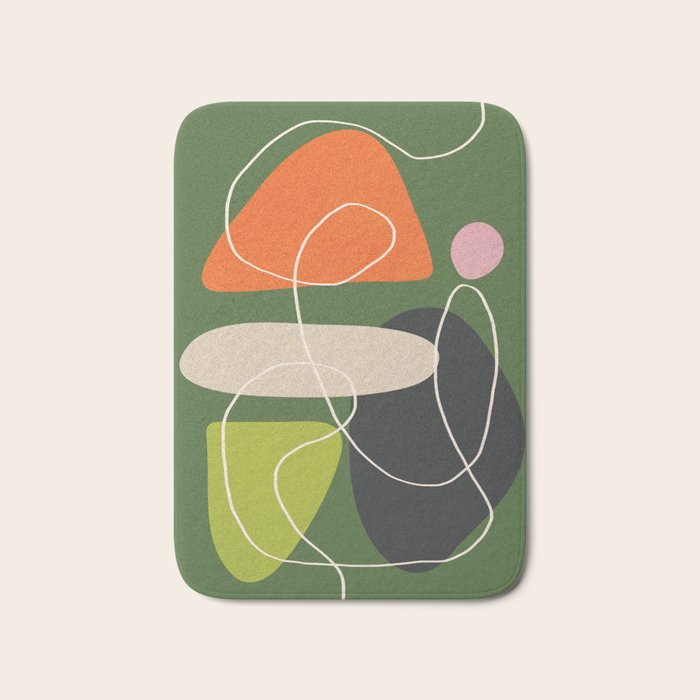Minimal Colorful Abstract Shapes 2 Bath Mat Gallery Image 1