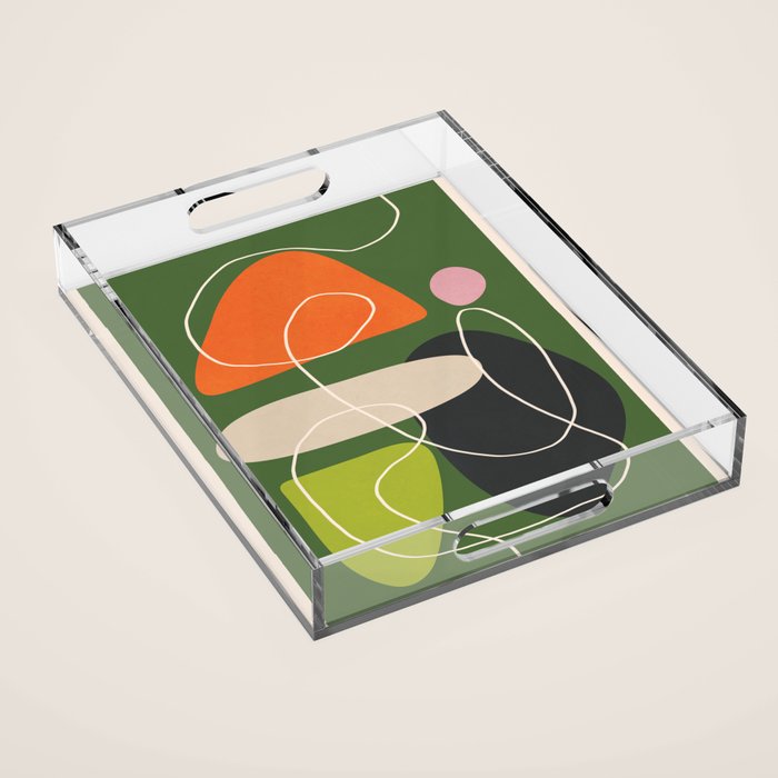 Minimal Colorful Abstract Shapes 2 Acrylic Tray Gallery Image 1