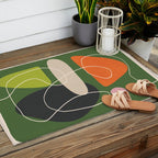 Minimal Colorful Abstract Shapes 2 Outdoor Rug Gallery Image 2