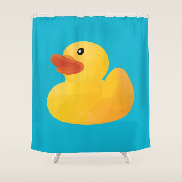 Rubber Duck polygon art Shower Curtain Gallery Image 1