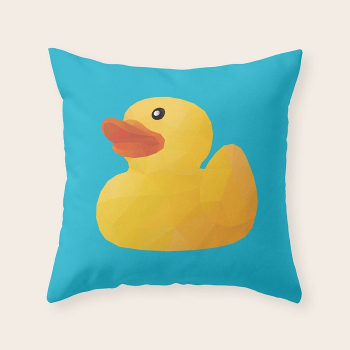 Rubber Duck polygon art Throw Pillow Gallery Image 6