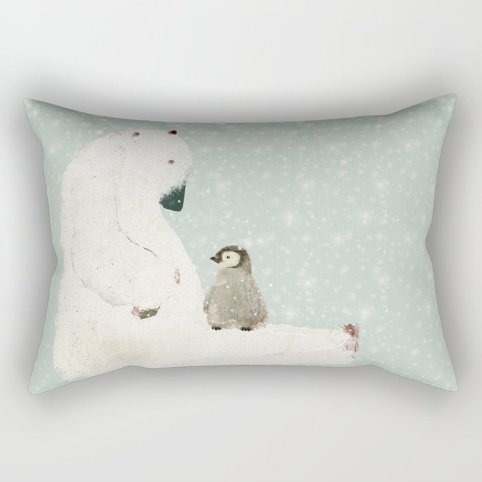 penguin and bear Rectangular Pillow Gallery Image 2