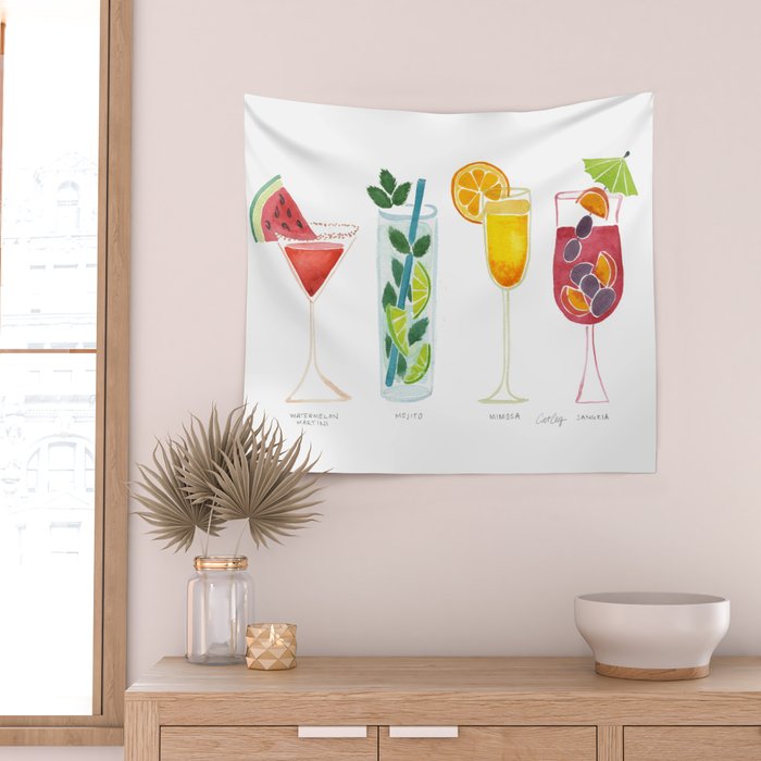 Summer Cocktail Trio Wall Tapestry Gallery Image 2