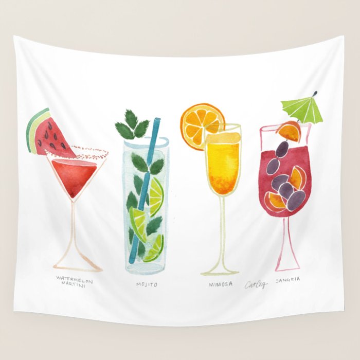 Summer Cocktail Trio Wall Tapestry Gallery Image 4