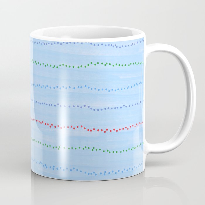 Minimal Doodle Dots in Sky Blue Coffee Mug Gallery Image 1