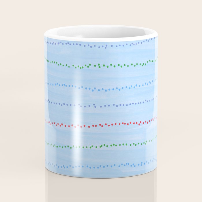 Minimal Doodle Dots in Sky Blue Coffee Mug Gallery Image 4