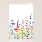 colorful wildflower fields watercolor Stationery Card Gallery Image 2