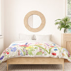 colorful wildflower fields watercolor Duvet Cover Gallery Image 3