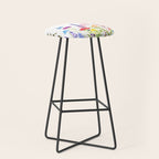 colorful wildflower fields watercolor Stool Gallery Image 1
