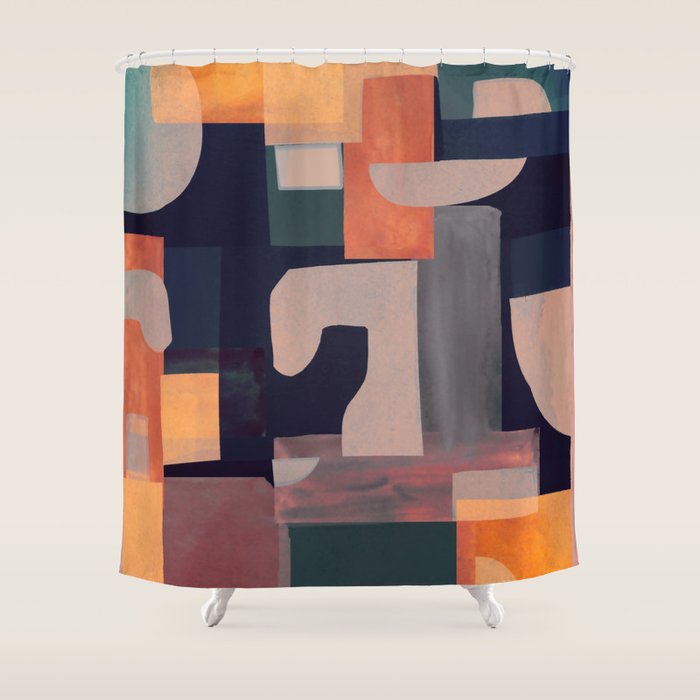 Geometric Collage 4 Shower Curtain Gallery Image 1