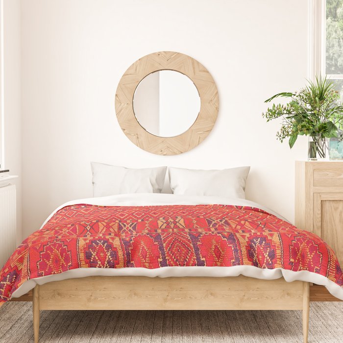 Orange Traditional Moroccan Berber Rug Design B30 Duvet Cover Gallery Image 3