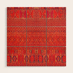 Orange Traditional Moroccan Berber Rug Design B30 Wood Wall Art Gallery Image 1
