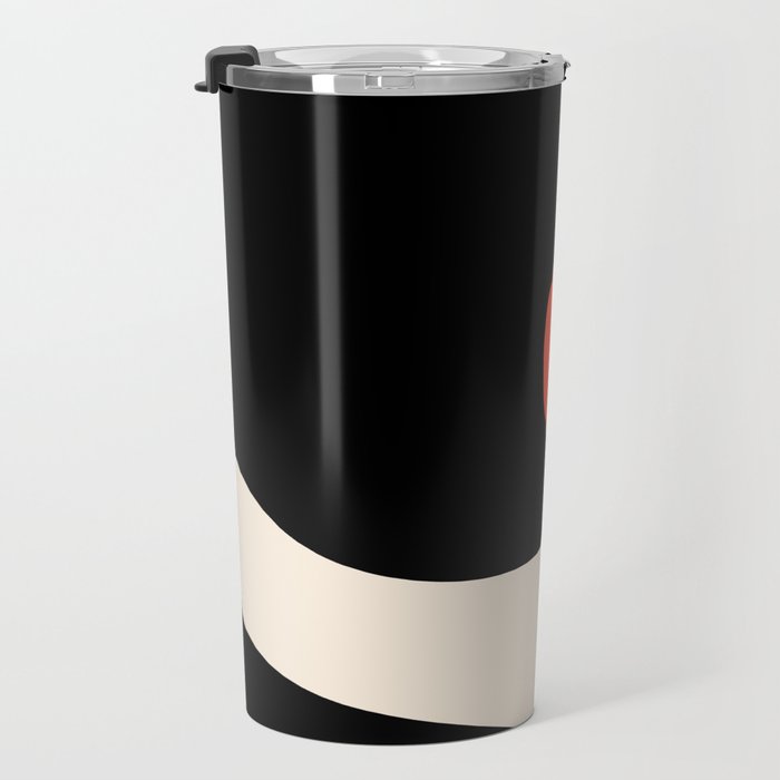 Catalan Still Life Minimalist Modern Abstract Black Orange Almond Cream Travel Mug Gallery Image 3