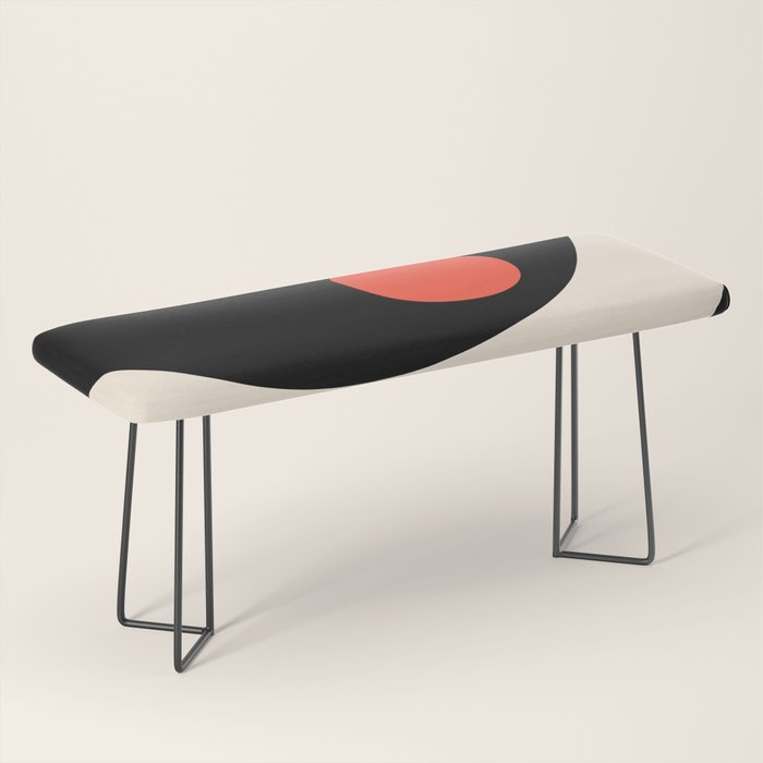 Catalan Still Life Minimalist Modern Abstract Black Orange Almond Cream Bench Gallery Image 1
