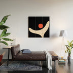 Catalan Still Life Minimalist Modern Abstract Black Orange Almond Cream Wood Wall Art Gallery Image 2