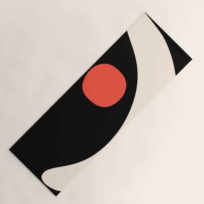 Catalan Still Life Minimalist Modern Abstract Black Orange Almond Cream Yoga Mat Gallery Image 1