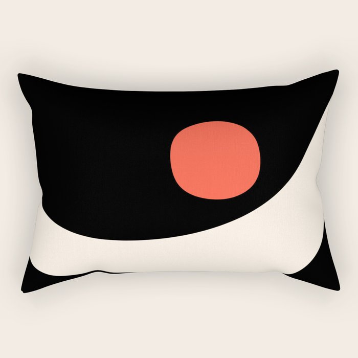 Catalan Still Life Minimalist Modern Abstract Black Orange Almond Cream Rectangular Pillow Gallery Image 1