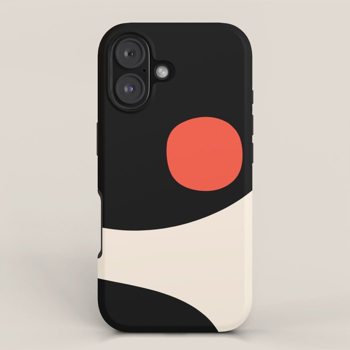 Catalan Still Life Minimalist Modern Abstract Black Orange Almond Cream iPhone Case Gallery Image 1