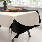 Catalan Still Life Minimalist Modern Abstract Black Orange Almond Cream Tablecloth Gallery Image 3