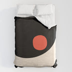 Catalan Still Life Minimalist Modern Abstract Black Orange Almond Cream Duvet Cover Gallery Image 6