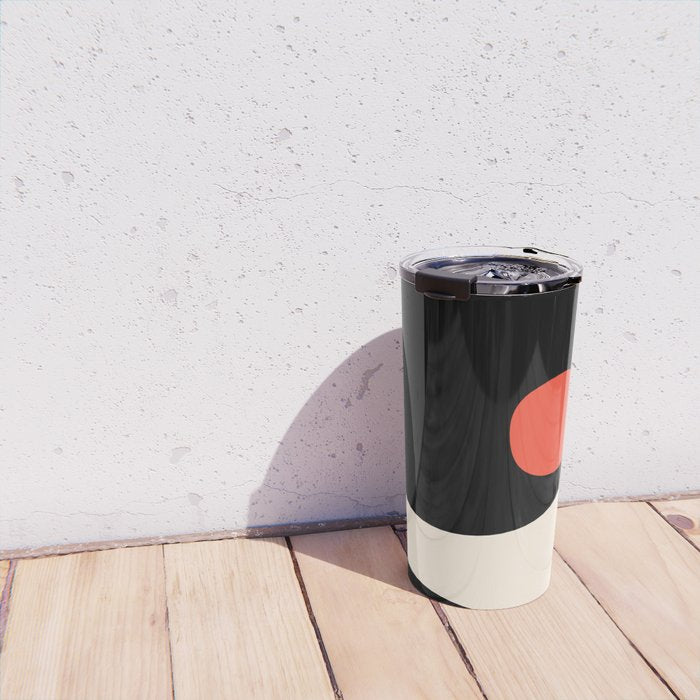 Catalan Still Life Minimalist Modern Abstract Black Orange Almond Cream Travel Mug Gallery Image 4