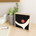 Catalan Still Life Minimalist Modern Abstract Black Orange Almond Cream Mini Art Print Gallery Image 2