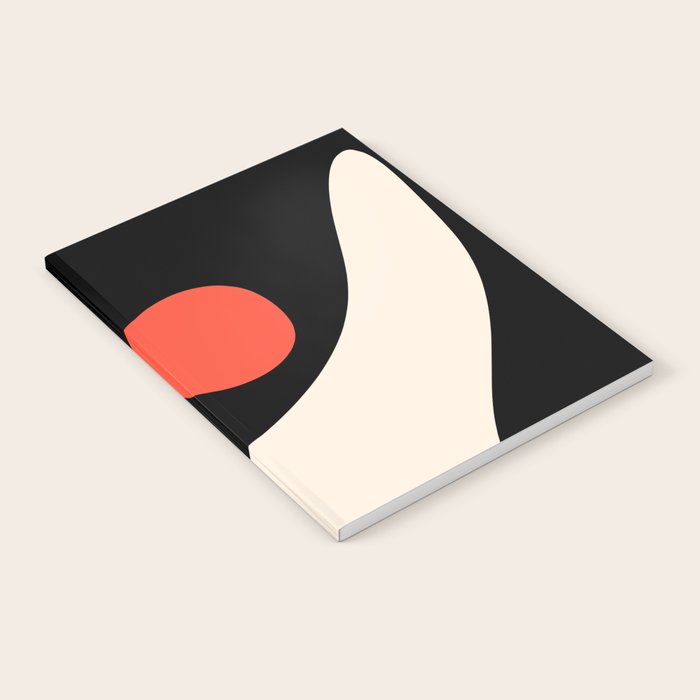 Catalan Still Life Minimalist Modern Abstract Black Orange Almond Cream Notebook Gallery Image 1