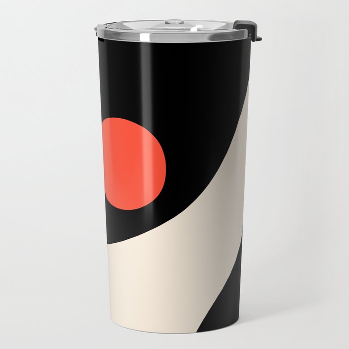 Catalan Still Life Minimalist Modern Abstract Black Orange Almond Cream Travel Mug Gallery Image 2