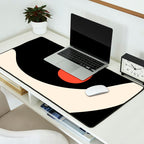 Catalan Still Life Minimalist Modern Abstract Black Orange Almond Cream Desk Mat Gallery Image 2