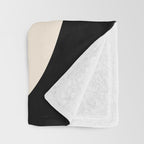 Catalan Still Life Minimalist Modern Abstract Black Orange Almond Cream Throw Blanket Gallery Image 3