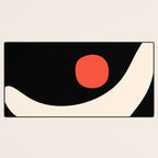 Catalan Still Life Minimalist Modern Abstract Black Orange Almond Cream Desk Mat Gallery Image 3