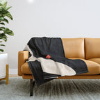 Catalan Still Life Minimalist Modern Abstract Black Orange Almond Cream Throw Blanket Gallery Image 1