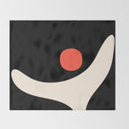 Catalan Still Life Minimalist Modern Abstract Black Orange Almond Cream Throw Blanket Gallery Image 2