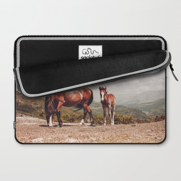 Wild Horses - Horse Photography - Mountains Wanderlust Travel photography by Ingrid Beddoes  Laptop Sleeve Gallery Image 2